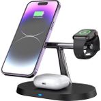 Azurtech AW011 3in1 Total 25 Watt Wireless Magsafe Şarj Standı Akıllı Saat Telefon Kulaklık Uyumlu - Siyah