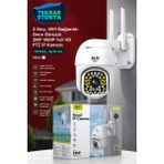 Azurtech Blm-04 Wifi Ptz Ip Kamera 2mp 1080P Full Hd | Gece Görüşlü | Hareket Algılama | Çift Antenli - Beyaz