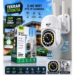 Azurtech Blm-84 Wifi Ptz Ip Kamera 2mp 1080P Full Hd | 355° Dönebilen | Gece Görüşlü | Hareket Takipli - Beyaz