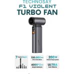 Azurtech F1 Violent Turbo Jet Fan 7 Başlık 130000RPM Ultra Güçlü Motor Güçlü Vakum 4000MAH Bataryalı Üflemeli - Çok Renkli