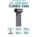 Azurtech F1 Violent Turbo Jet Fan 7 Başlık 130000RPM Ultra Güçlü Motor Güçlü Vakum 4000MAH Bataryalı Üflemeli - Siyah