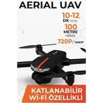 Azurtech Katlanabilir Mini Drone 1080P Hd Kamera ile 100 Metre Uçuş Mesafesi ve 20 Dk Süre - Siyah