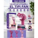 Azurtech Spreyli Mini Fan 1200 Mah – Su Tanklı, Telefon Standlı, Taşınabilir USB Şarjlı El Fanı (AUFN11)
