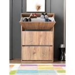 Azzuri Furniture Azzuri Aylin Düşer 3 Kapaklı 6 Gözlü Beyaz Duvara Monte Edilebilir Ayakkabılık - Atlantik Çam