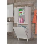 Azzuri Furnıture Infinity Kirli Çamaşır Sepetli Banyo Kiler Oyuncak Çok Amaçlı Dolap AZR-1010 - Beyaz