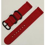 Azzuro Kumaş Perlon Kırmızı 22mm Spor Saat Kordonu Haki Kayışı Nato Uyumlu