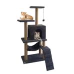 B-07 Hamakli Yuvali Lux Kedi Tirmalama Evi Antrasit