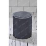 B.A.Y.NUVOLA Yuvarlak Çöp Kovası, Çizgi Model, Plastik, 7 Litre, Koyu Gri