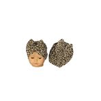 b babies shopping Leopar Desenli Fiyonklu Kız Bebek Bonesi