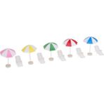 B Baosity 1/12 Dollhouse Minyatür Beach Sandalye Şemsiye 5pc - Yard Dekor #6 (Yurt Dışından)