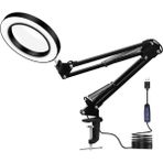 B Baosity USB 5x Büyüteçli Cam Kelepleme Taban ile Büyük Masa LED Lambası (Yurt Dışından)