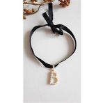 B HARF TARZ İNCİLİ KURDELA CHOKER KOLYE