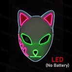 B Led-Yeni Sürüm 1/2/3 Adet Cadılar Bayramı Korku Maskesi Parlayan Hayalet Bıçak Maskeleri Iblis Avcısı Tilki Maskesi Parti Kostüm Cosplay Maske Noel Sahne Dekor (Yurt Dışından) - Renkli - Yok