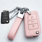 B-Pembe-Anahtarlık Vw Volkswagen Tiguan Mk1 Mk2 Magotan Passat B5 B8 Polo Golf K7 Jetta Polo Eos Scirocco Için Deri Araba Anahtar Kılıfı Case (Yurt Dışından)