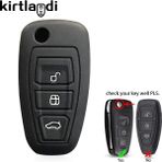 B Siyah Ford Transit Custom Mondeo Fiesta Kuga St Line Mk3 Focus 3 Station Wagon Ecosport Anahtar Koruma Kılıfı 3 Düğmeli Key Cover (Yurt Dışından) - 1