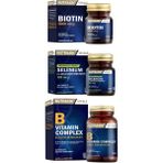 B Vitamin Complex 60 Tablet + Biotin 5000 Mcg 30 Tablet + Selenium 100 Mcg 100 Tablet - Aromasız