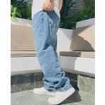 B2 Denim Baggy Jeans, Likrasız Kot Kumaş, Bol Kalıp, Geniş Paça, Yüksek Bel, Palazzo Stil Kadın Pantolon