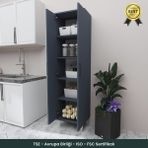 B3Concept 2 Kapaklı 5 Raflı Kaliteli Çok Amaçlı Dolap - Kolay Kurulum - Mutfak Balkon Banyo Erzak Kiler Dolabı - Antrasit