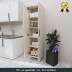 B3CONCEPT 2 Kapaklı 5 Raflı Kaliteli Çok Amaçlı Dolap - Kolay Kurulum - Mutfak Balkon Banyo Erzak Kiler Dolabı - Bej