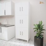B3CONCEPT Geniş Hacimli 6 Kapaklı 6 Raflı Çok Amaçlı - Kolay Kurulum - Mutfak Balkon Banyo Erzak Kiler Dolabı - Beyaz