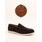 BA0252%100 İçi Dışı Hakiki Deri Erkek Kahverengi Süet Casual Loafer Termo Taban Ayakkabı