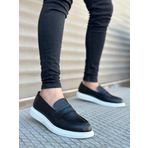 BA0316 Bağcıksız Yüksek Beyaz Taban Klasik Cilt Corcik Erkek Ayakkabı