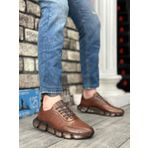BA0344 İçi Dışı Hakiki Deri Rahat Taban Taba Sneakers Casual Erkek Ayakkabı