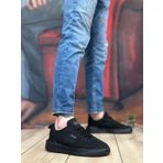 BA0349 Özel Örme Triko Yüksek Taban Tarz Siyah Renk Spor Ayakkabı