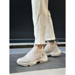 BA0401 Bağcıksız Rahat Yüksek Taban Krem Erkek Spor Yarım Bilek Bot - Standart