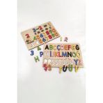 BAAÇ Eğitici Ahşap 3 Boyutlu Türkçe Harf Rakam Seti Bultak Puzzle