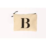 Baag Istanbul Kanvas Pamuklu Siyah Fermuarlı Kişiye Özel Harf Baskılı Clutch/el Çantası - 25x18 - Krem - Siyah