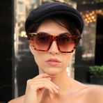 Baba Fiyatlar Cat Eye Açık Leopar Kadın Güneş Gözlüğü - Turunç Leopar