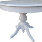 Baba Ihlamur Ayak 17360 Açılır Klasik Masa 100 Mdf Parlak Beyaz Lake El Yapım