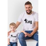 Baba Oğul King Prince Tshirt(Tek Ürün Fiyatıdır Kombin Yapmak Için 2 Adet Sepete Ekleyiniz) - 12 - 15 Ay - Beyaz
