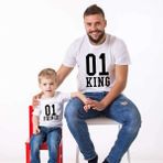Baba Oğul Kombini Tshirt Giyim King Prince (Tekli Üründür Kombin Yapmak Için 2 Adet Sepete Ekleyiniz - Beyaz