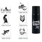 Baba Tasarımları Spray Tattoo Geçici Sprey Dövme Seti