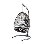 Babahçe Deco Swing Garden Siyah Çizgili Bahçe Salıncağı