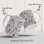 Babalar Günü Kişiye Özel Isimli, 3D Tasarımlı, Hediye Porselen Kupa - 010 - Beyaz - 330 ml
