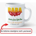 Babalar Günü Özel – Babalar Günün Kutlu Olsun Tasarımlı Porselen Kupa | Hediye Kupa - 1 Adet - Beyaz- Renkli