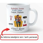 Babalar Günü Özel – Canım Babam Tasarımlı Porselen Kupa | Hediye Kupa - Beyaz- Renkli