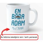 Babalar Günü Özel – En Baba Adam Tasarımlı Porselen Kupa | Hediye Kupa - Beyaz- Renkli