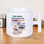 Babanıza Her Sabah Kahraman Olduğunu Hatırlatın! Babalar Gününe Özel Hediyelik T Kupa - Beyaz - 300 ml