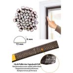 Babawick D Tipi Poliüretanlı Köpük Fitil, Yapışkanlı Kapı Pencere Contası, Sünger Conta, Ses, Toz ve Isı Yalıtım Fitili 4 Metre Siyah
