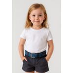 Babbelt Kids Elastik Örgü Çocuk Kemeri Beyaz Denizci Baskılı - Indigo - 4 - 8 Yaş