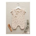Babexi Organik Müslin Kız Bebek Tulum - Çiçekli Vintage Stil Yazlık Bebek Kıyafeti