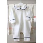 Babies First Lacivert Detaylı 4'lü Yeni Doğan Hastane Çıkış Seti - Tulum, Şapka, Eldiven, Battaniye (0-3 Ay) - 0 - 3 Ay - 00 Lacivert