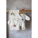 Babiesfirst mantar Nakışlı 3 Lü Yenidoğan Müslin Bebek Seti - %100 Pamuk Battaniye, Müslin, Şapka - 0 - 3 Ay - Kırmızı - Beyaz