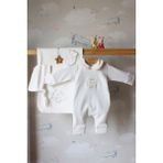 Babiesfirst pembe Biyeli Minik Tavşan Nakışlı 4'lü Bebek Tulum Seti - Bebeğe Özel Hastane Çıkışı Tulumu - 0 - 3 Ay - 50P-Pembe