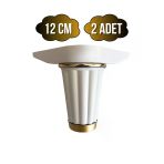 Babil 12Cm Plastik Ayak Mobilya Masa Ve Dolap Ayağı(12Cm)(Beyaz - Altın) Beyaz 12Cm 12Cm - 2 Adet