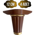 Babil 12CM Plastik Ayak Mobilya Masa ve Dolap AYAĞI(12CM)(KAHVERENGİ- Altın) - Kahverengi - 12cm - 4 ADET